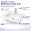 Lavabo de salle de bain en céramique blanche de 24 po, convenant à un meuble-lavabo de 24 po, trou de robinet pré-percé, design minimaliste moderne, durable et facile à nettoyer-132835539