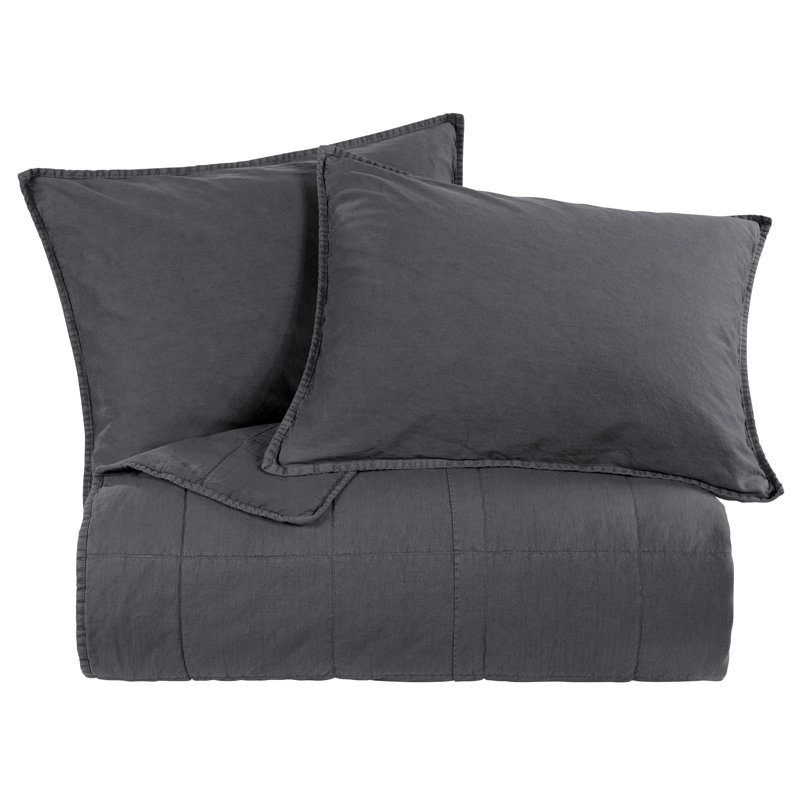 Ione Stonewashed Cotton Coverlet, Natural, King