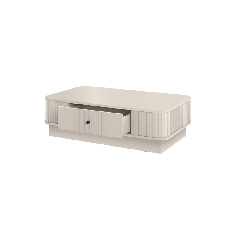 Vesper Coffee Table with Storage, Beige/Black