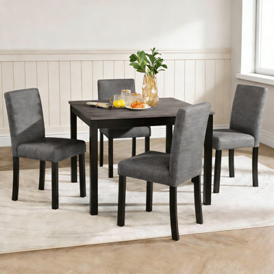 5 Piece Wooden Square Renfroe with 4 Chairs and sturdy legs