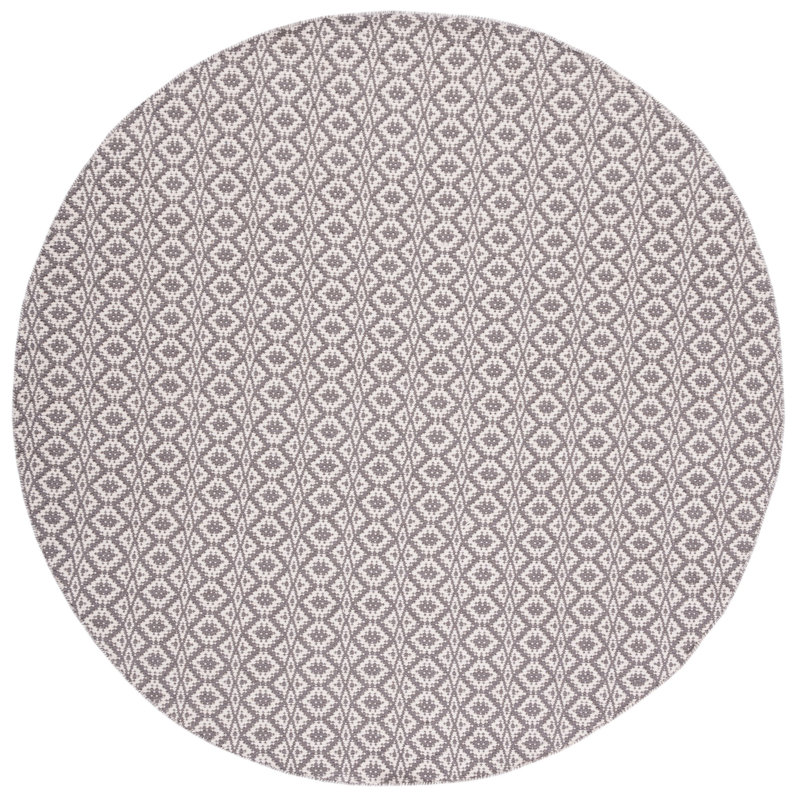 Aliete Hand Woven Cotton Ikat Rug, Round 6'