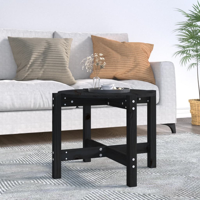 Wrigley Solid Wood Four Leg Coffee Table, Black, 45cm H x 62.5cm W x 62.5cm D