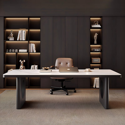 70.87"Luxurious and high-end white granite slab desk