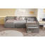 Lit plateforme simple en forme de L sans sommier, robuste et durable-458773768