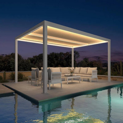 Purple Leaf Pergola LED Light Strip Replacement - Compatible with White 12'x 16' Louvered & Gray Hardtop Gazebo, Waterproof, Dimmable w/ Remote. (A Lighting Accessory, Not a Pergola)
