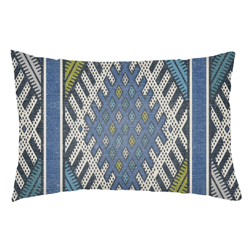 Lolita Pratt Indoor/Outdoor Lumbar Pillow, Orange/Aqua