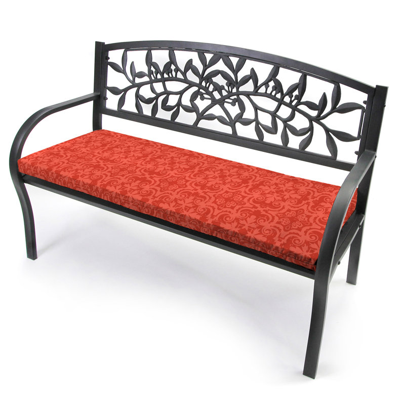 59" x 16" Outdoor Bench Cushion with Ties, Persimmon