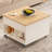 Lift-top Squar Coffee Table With Storage And Rolling Casters, Farmhouse Lifting Sofa Side Table Spacing Saving,Living Room Table For Living Room Bedroom,Wood And White Color