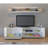 Modern TV Unit with Wall Shelf, White & Cordoba, 70.9 x 17.3 x 12.4 inches | 100% Melamine Coated Particle Board, Thickness: 0.7 inches | Numerous Shelves, Wall-Mountable Design, Stylish & Functional for Living Room-2117349757