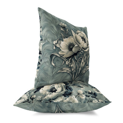 Peony Flower Bouquet  Square Throw Pillow