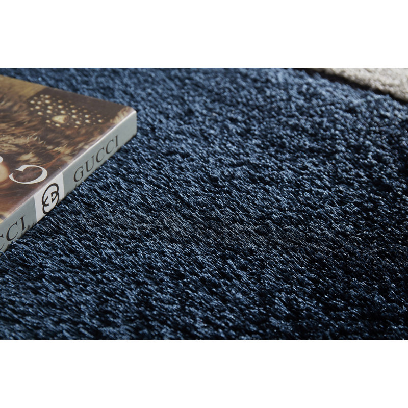 Tapis bleu / gris touffeté à la main Neligh, Rectangle 5 pi x 7 pi