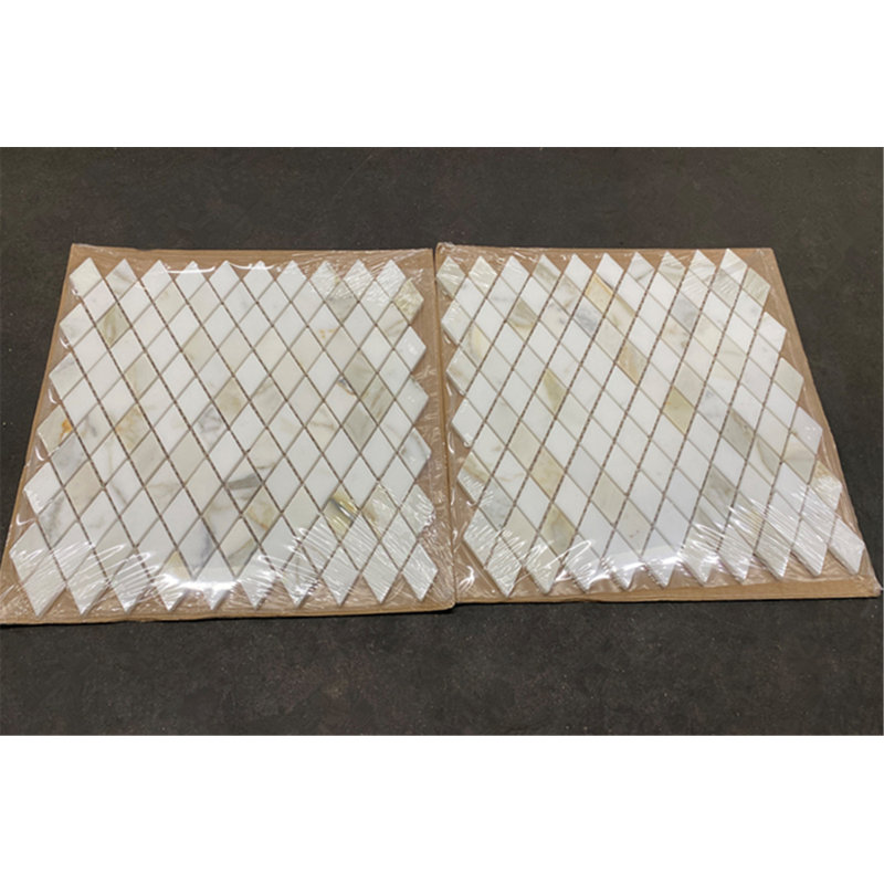 Calacatta 12" x 12" Marble Mosaic Tile, LIght Gray