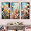 «Garden Delights Wild Expression Blooms - Plants», ensemble de 3 reproductions d'art mural