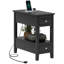 Table de bout avec station de charge Ports USB Table d'appoint avec rangement-2115004070