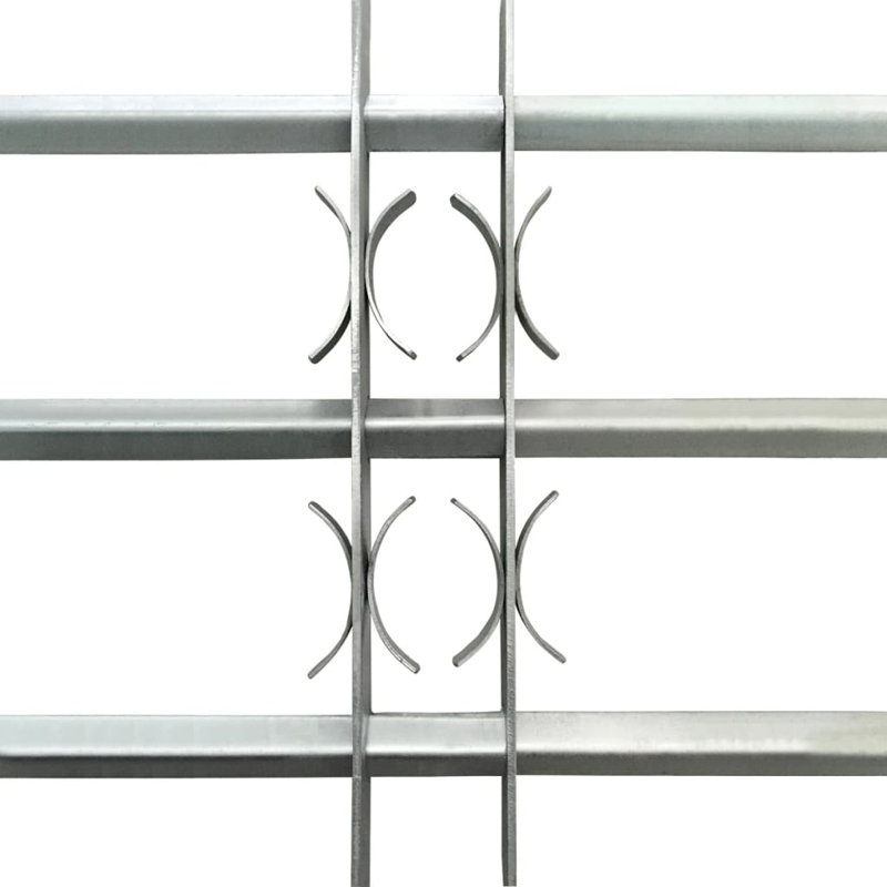 Adjustable Security Grille for Windows with Crossbars, 17.7" H x 17.3" W x 0.13" D
