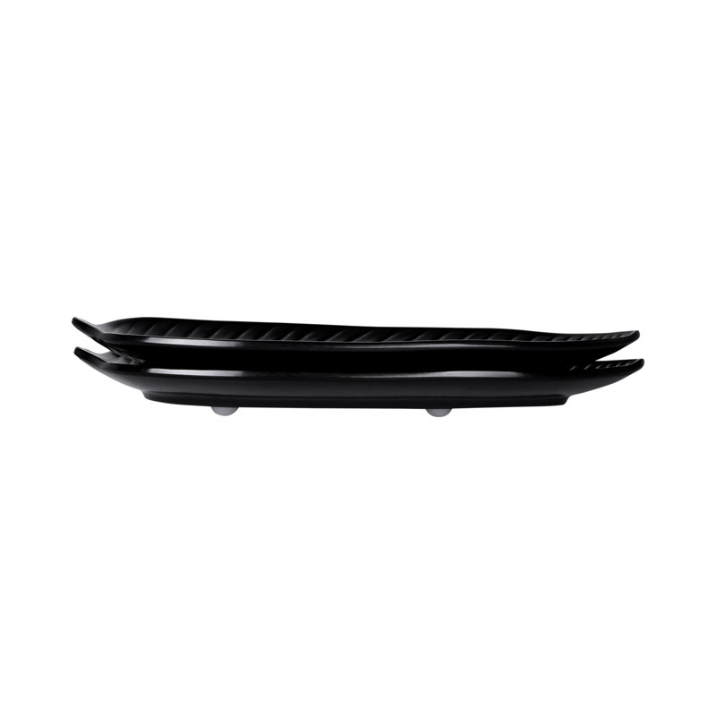 Plateau en mélamine Tropicana Leaf, Noir, H 1 po x l 10,25 po x P 5 po