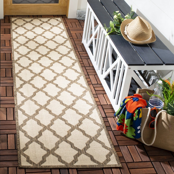 Barrister Geometric Hand Woven Indoor / Outdoor Area Rug, Runner 61 x 244 cm