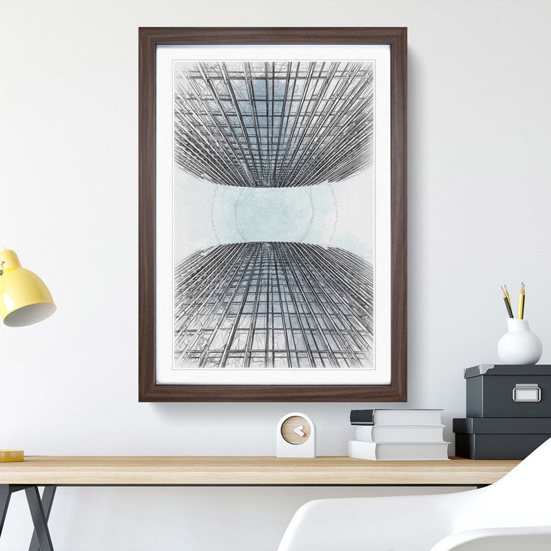 Sketching the Architecture Vol.48 - Picture Frame Drawing Print, Walnut Framed, 87cm H x 62cm W x 2cm D