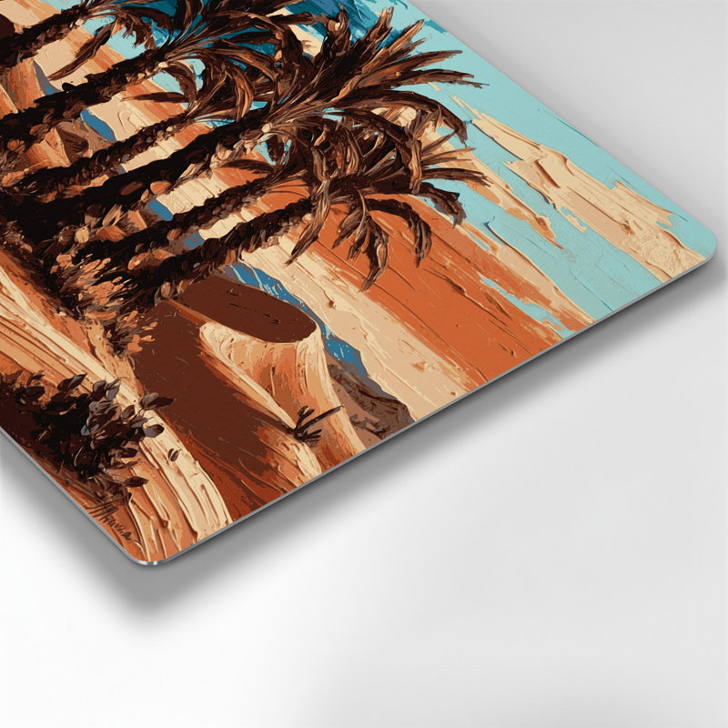 «Southwestern Plants Desert Palm 163», art mural en métal brun