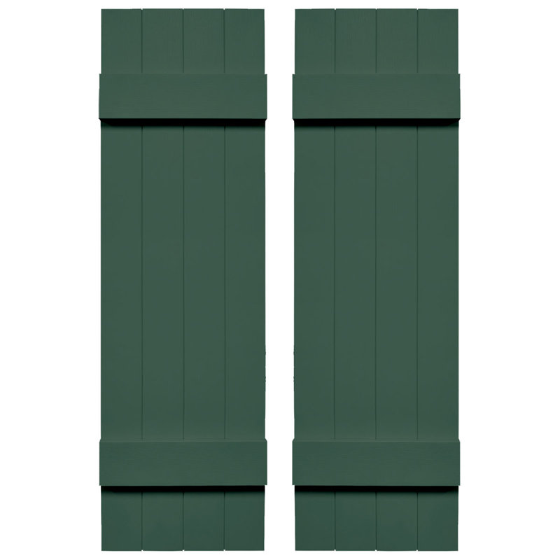 Builders Edge, TailorMade Four Board Joined, Board-n-Batten Shutters, w/Shutter-Loks, Forest Green, 50"