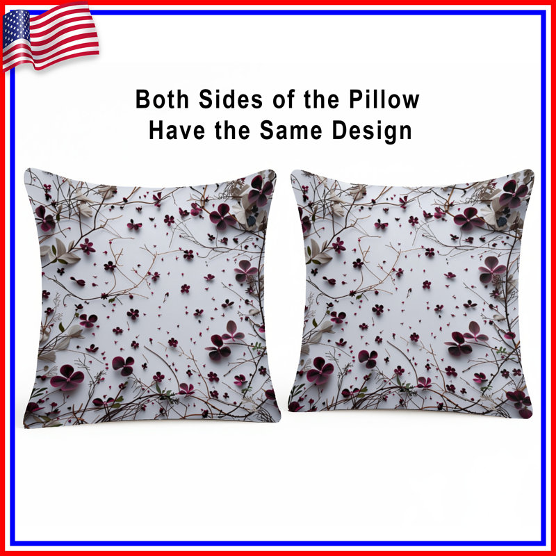 Coussin Floral, 18 po x 18 po