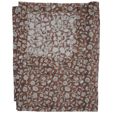 Fabdivine 18X18 Inch Handcrafted Print Napkin - Durable Perfect for Special Dining Moments, Himachal, Brown