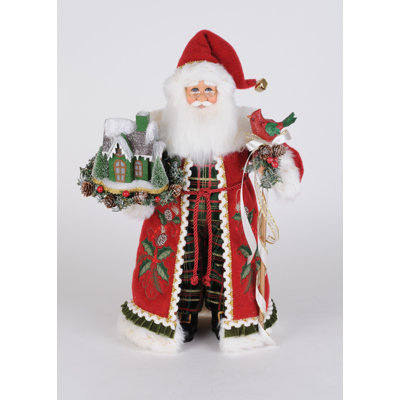 Lighted Evergreen Village Santa