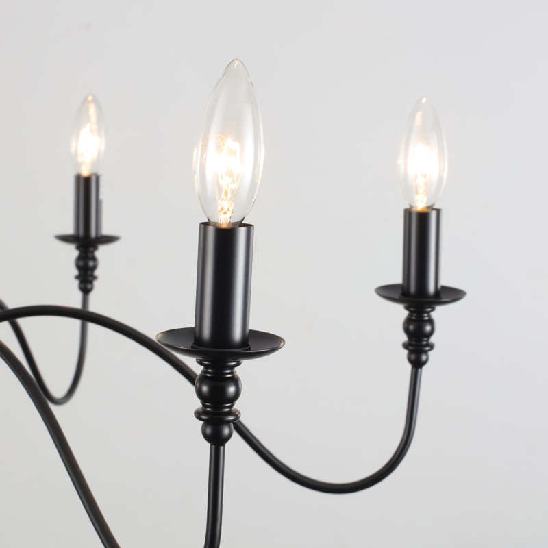 Arishka 6 - Light Dimmable Candle Style Classic/Traditional Chandelier, Black