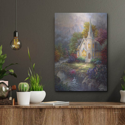 Art mural en métal luxueux «Serenity» par Nicky Boehme, 12 po x 16 po
