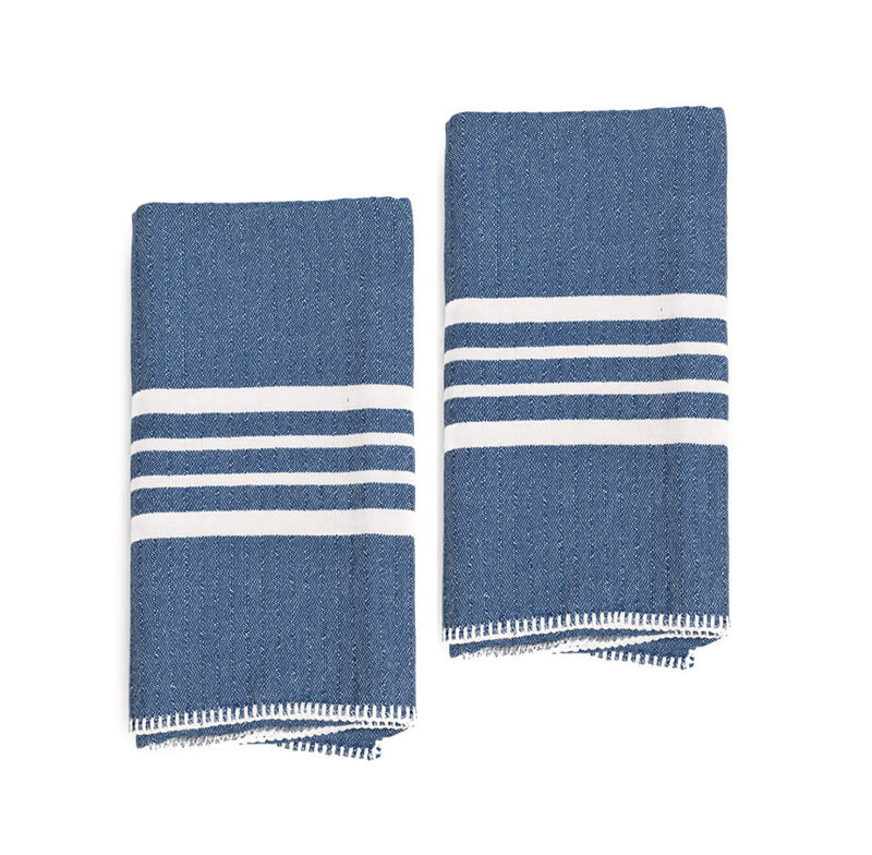 Serviette de thé campagne, Bleu marine