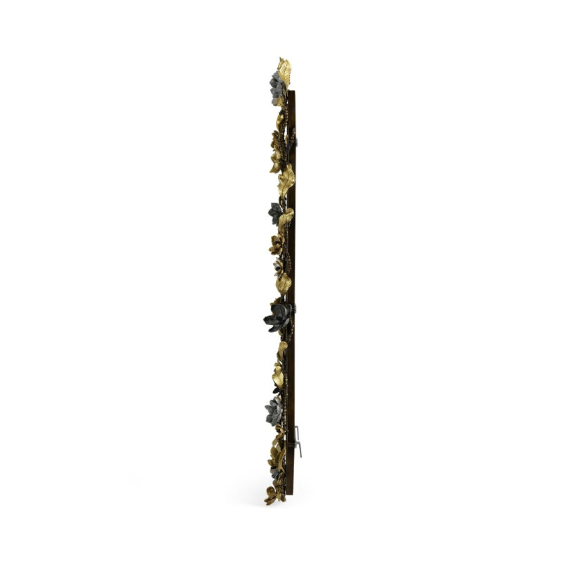 Vintage Bloom Rectangle Brass Mirror