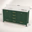 Meuble-lavabo 60 po, meuble-lavabo avec cadre en bois massif, comptoir autoportant avec 2 lavabos vert