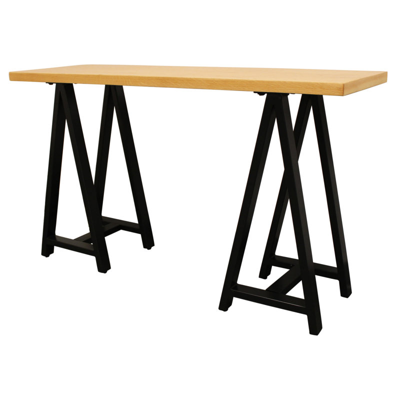 Console 50 "en bois massif naturel et noir A