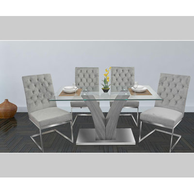 Alamin Glass Top Dining Table