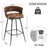 Kymberlynn Swivel Upholstered Low Back Bar & Counter Stool With Metal Frame-1926543887-1912750046