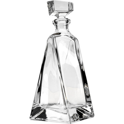 Bohemian Crystal, Set of Two 16 Oz. Crystal Decanters "Lovers", 11" H Whisky Brandy Scotch Cognac Carafes with Stopper, Wedding Gift Drinkware Decanter, 2-Piece