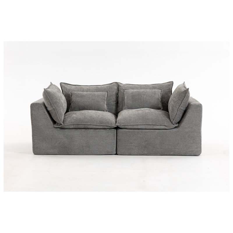 Canapé modulaire surdimensionné de 74,8 po de large avec canapé modulaire True Relax, Gris antique