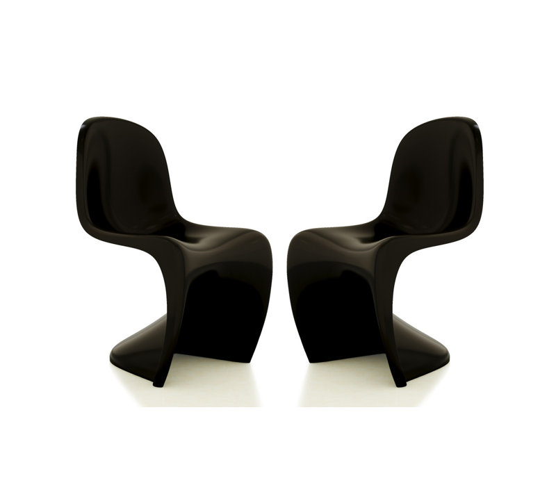 Modholic Wave Chair, Black Matte (Set Of 2), Black