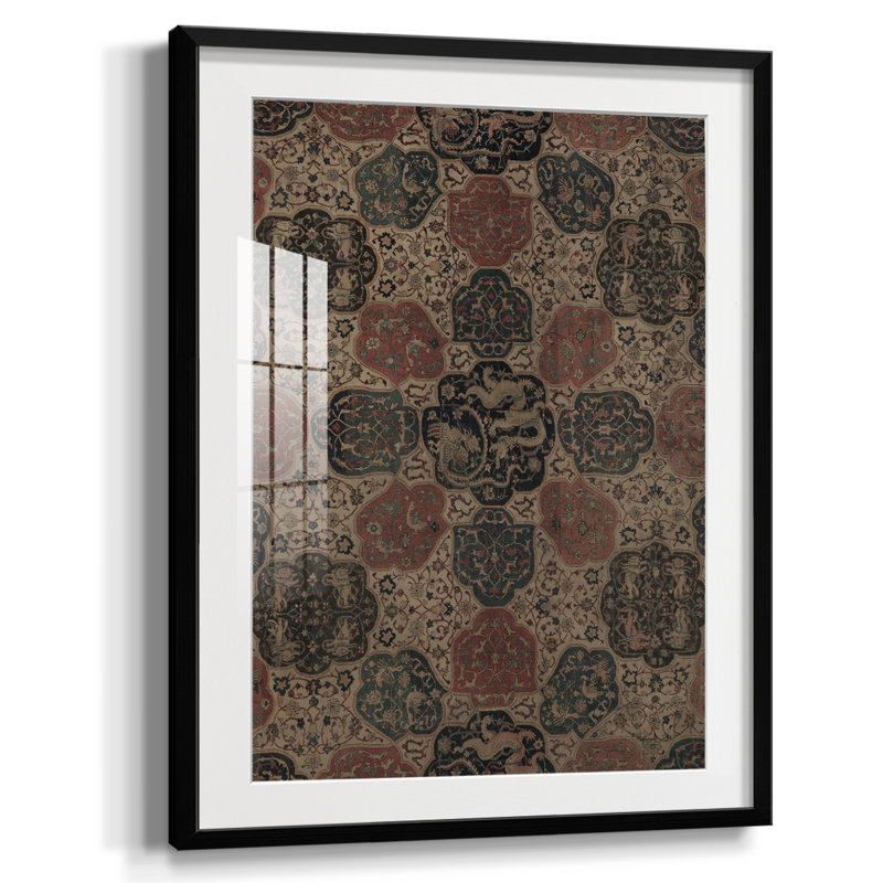 «Vintage Abstract Print», impression encadrée, Noir