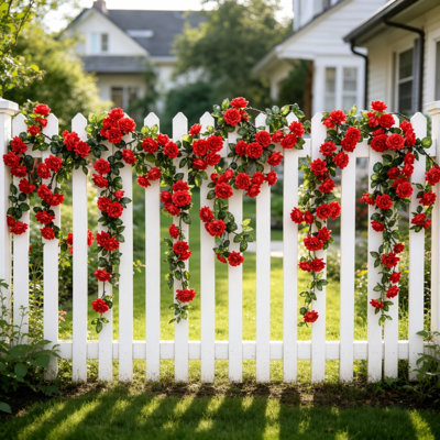 2PACK 69pcs Artificial Rose Flowers Vine 180cm/71in DIY Wedding Decoration Fake Rose Flower Home Room Decor Wall Hanging Garland Plants (Set of 2)