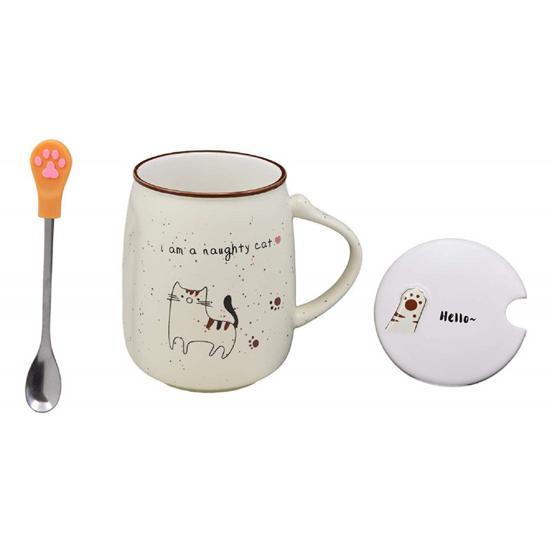 Grande tasse à café pour chat fantaisiste naughty calico kitty Cliften