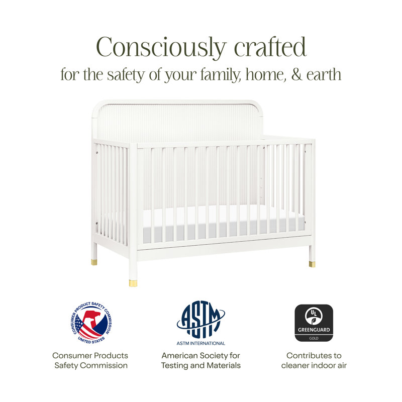 Brimsley Tambour 4-in-1 Convertible Crib, Warm White