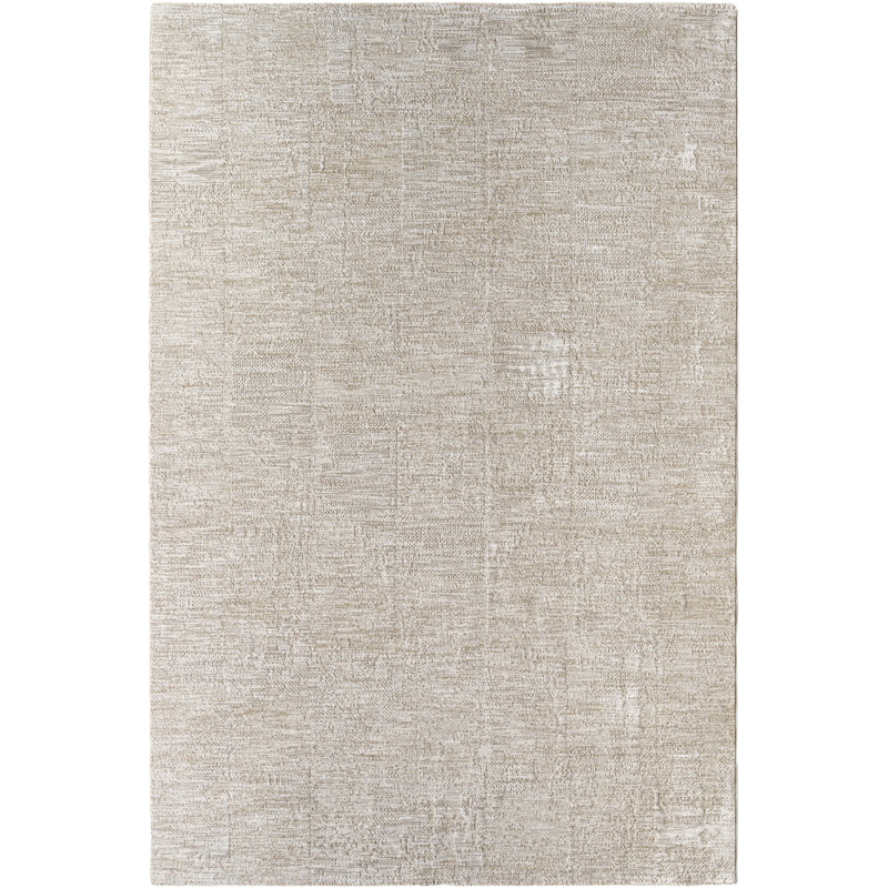 Tapis gris en polyester tissé à la machine Disha, Rectangle 7 pi 10 po x 10 pi 2 po
