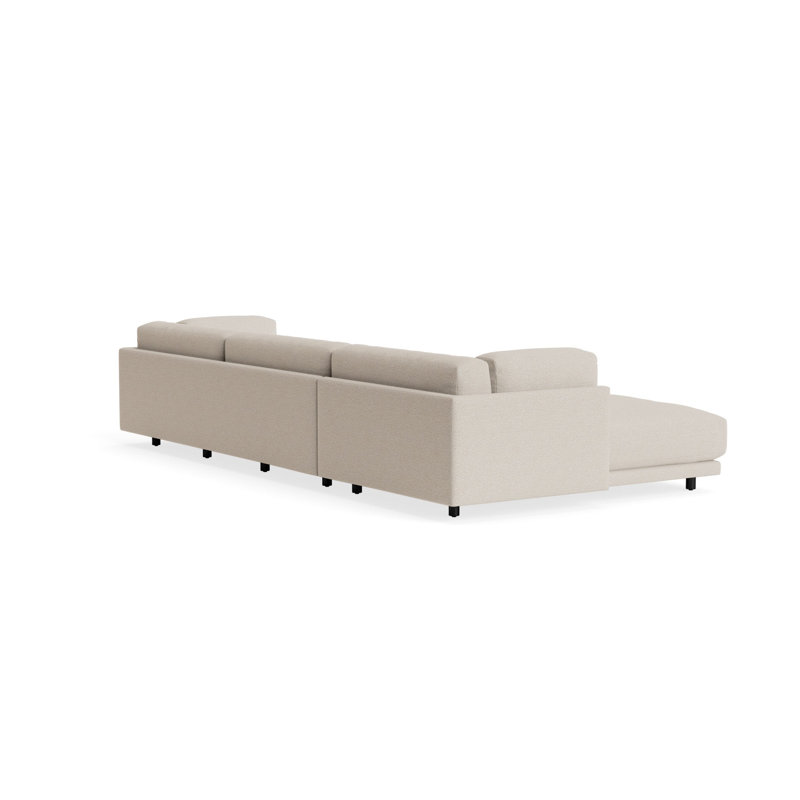 Sunday Chaise Sectional, Left Hand Facing, Sanford Linen Polyester Blend