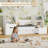 71.1"W Wood Kids Bookcase With 5 Drawers, Seat Cushion, Reading Nook & Toy Organizers-1701947804