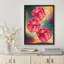 Abstract Dice Framed Wall Art Prints - Red dice with vibrant background, for game room-125212182-125212186