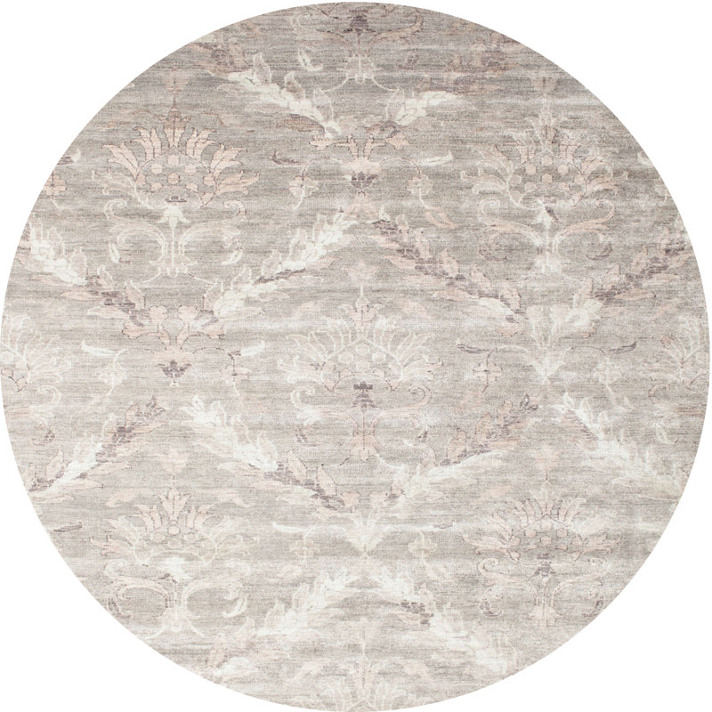 Rascon Damask Indoor Rug, Round 4'