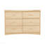 Armoire de rangement transitionnelle à 6 tiroirs en bois avec finition bois de pin naturel