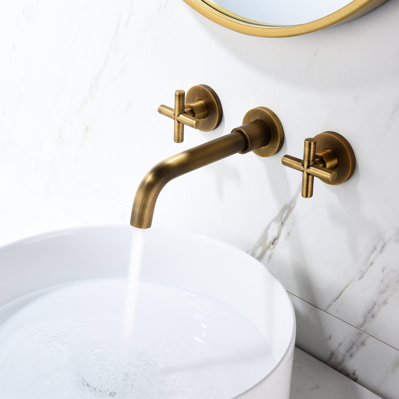 Bathroom Faucet Wall Mounted In Bronze - To Wear, 7-Layer Surface Protection Mount Material, Finish, Eye-Catching