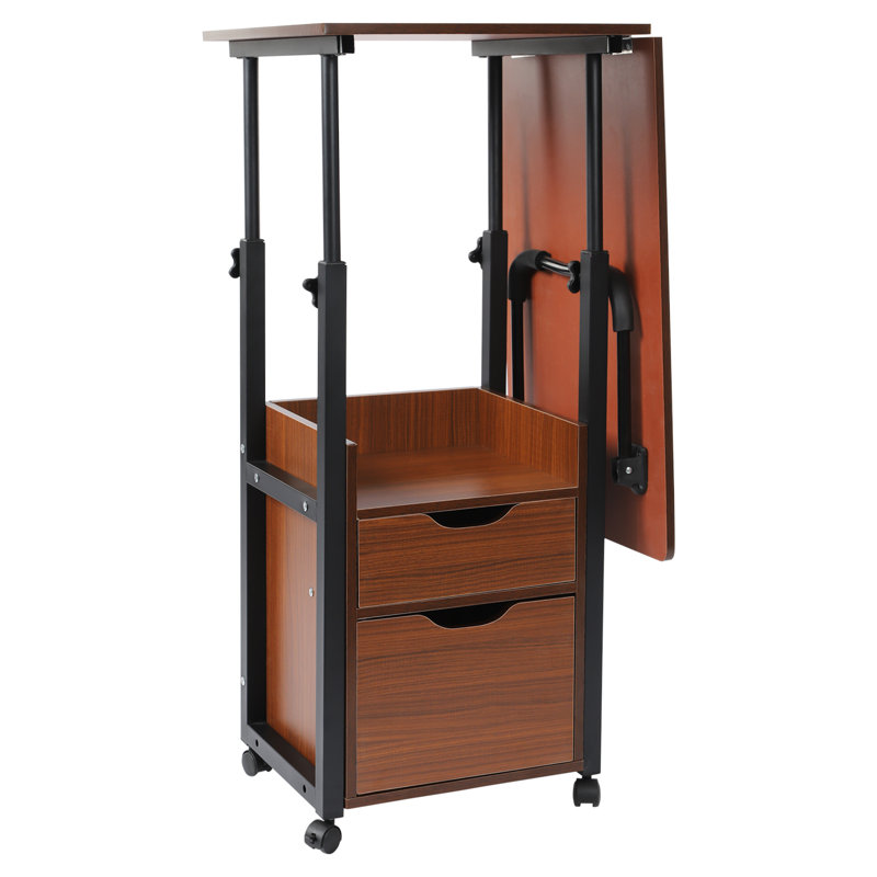 Overbed Table with Wheels-Height Adjustable Over Bed Desk, Blue